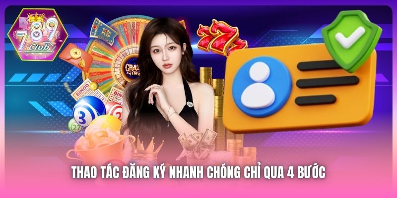 Thao tác đăng ký nhanh chóng chỉ qua 4 bước